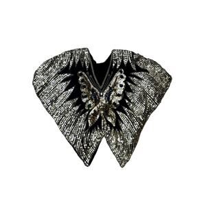 Silk Sequin Vintage Butterfly Blouse (Size OS)